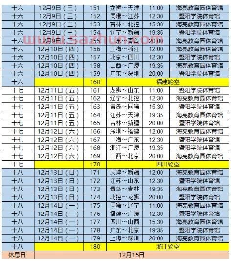 2021赛程直播Cba
