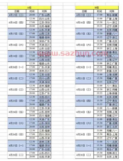 cba20212022赛程表