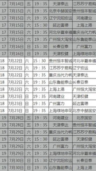中超2017赛程
